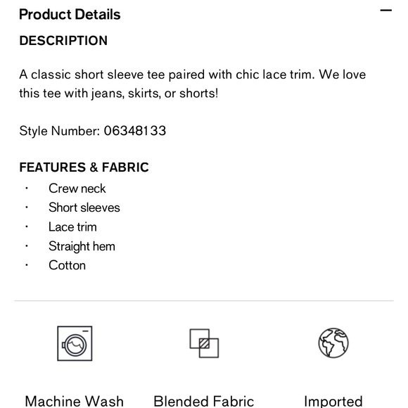 Short Sleeve Lace Trim Tee S EXPRESS NWT - Picture 5 of 7